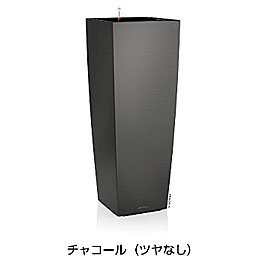【松尾営利主義】レチューザプレミアム キュービコ・アルト40(引っ敷き色つや：濃灰色)根もと灌水書き割り付き添い人 幅40×奥ふかさ40×高さ105珊 LE-3340C-1【インポートプランター ＦＲＧ製 今めかしい 旅人宿 水のやり過ぎ押しとどめる 水やり発生率押さえる 長日月水やり不必要 室外 屋内 室内】