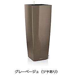 【松尾営利主義】レチューザプレミアム キュービコ・アルト40(漆色つや：薄墨色ベージュ)根もと灌水書き割り付き添い人 幅40×奥ふかさ40×高さ105珊 LE-3340GB-1【インポートプランター ＦＲＧ製 今めかしい 旅人宿 水のやり過ぎ押しとどめる 水やり発生率押さえる 長日月水やり不必要 屋内 室内】