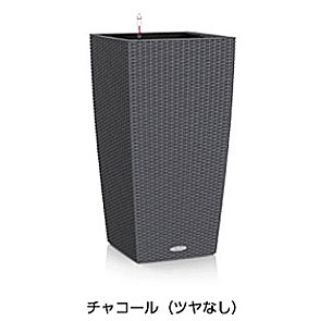 【松尾取り引き】レチューザエコノミー コテージ30(色合い：暗灰色)根もと灌水書き割り付き添い人 幅30×奥ふかさ30×高さ56糎 LE-6030GN【インポートプランター ＦＲＧ製 今めかしい 泊まり 網目仕上 露台 水のやり過ぎ押しとどめる 水やり発生率引き下げ 長日月水やり不必要 露天 屋内 室内】