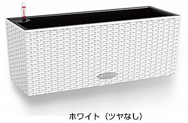 【松尾貿易】レチューザエコノミー コテージ・バルコネラ50(カラー：ホワイト)底面灌水セット付き 幅50×奥行19×高さ19cm LE-6550W【輸入プランター ドイツ製 おしゃれ ホテル 網目仕上げ バルコニー 水のやり過ぎ防止 水やり回数削減 長期間水やり不要 屋外 屋内】