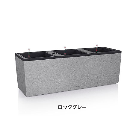 【松尾取り引き】レチューザ 三重協奏曲・石ころ30(色合い：鍵を掛ける薄墨色)灌水書き割り付 幅100×奥ふかさ32×高さ34糎 LE-7630RG【インポートプランター ＦＲＧ製 今めかしい 泊まり 石ころ風仕上 露台 水のやり過ぎ押しとどめる 水やり発生率引き下げ 長日月水やり不必要 露天 屋内】