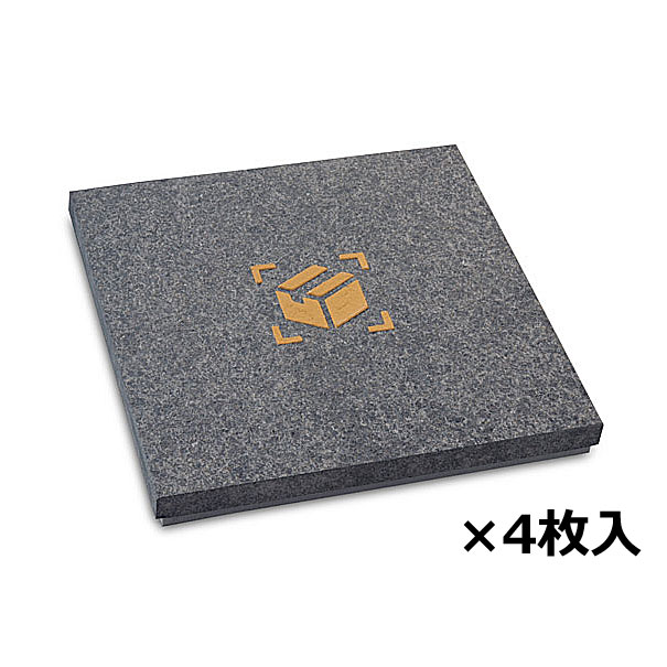 置き配プレート マットブラック 御影石 4枚 KP-MB4 30×30×3cm【国内加工品 御影石 敷材 プレート 置き配プレート 玄関 ガーデン】