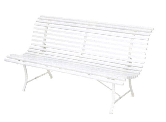 ルイジアナベンチ150/01W ホワイト 幅150cm×奥行72cm×高さ80cm【背付き 背もたれ付き 肘置き無し 屋内 屋外 室内 ベランダ 高級輸入家具 ロフト 公園 エントランス リゾート ガーデンベンチ】