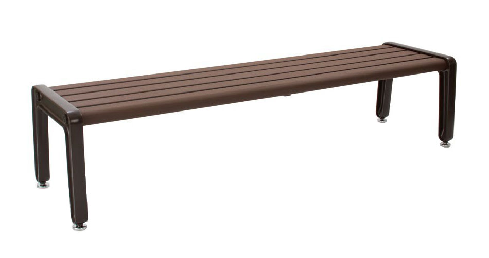 TOPOET(トポエ) W180×D48.6×H40.5cm BC3071000【背もたれ無し 肘置き無し アジャスター付き 組立式 リサイクルウッド 業務用ベンチ 屋外用 屋内用 屋外・屋内兼用 ホテル カフェ 公園 オフィスビル テラモト】