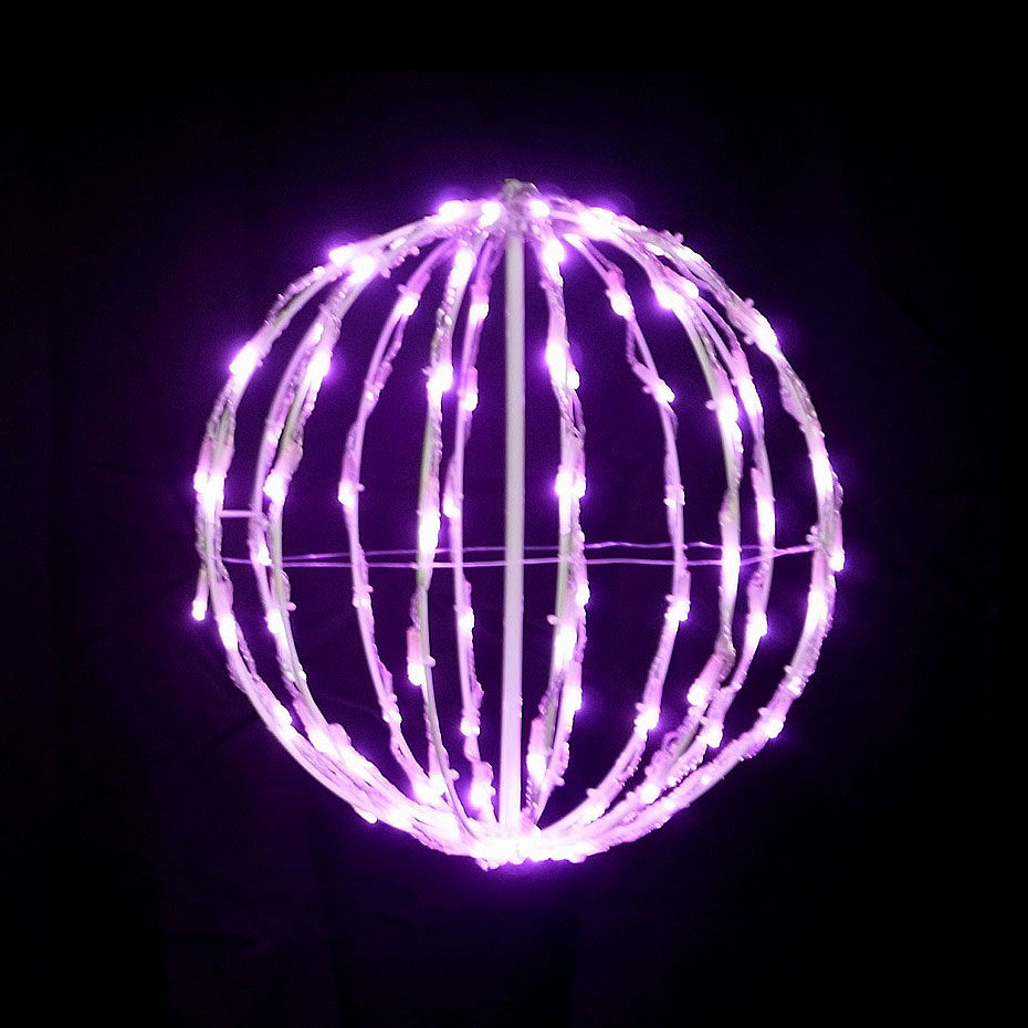 3Dモチーフ ラインボール NEWバージョン 30cm ピンク L3D906A-P【コロナ産業 イルミネーション モチーフ LED 照明 ライト ガーデン装飾 ラインボール】