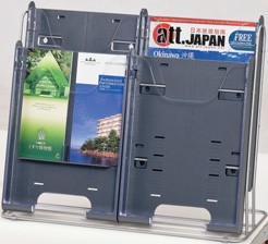 卓上カタログスタンド TP-C202(A4判2列2段) 幅49.2cm×奥行19cm×高さ37.9cm【収納ポケット4個 業務用 パンフレットスタンド オフィス 事務所 ロビー 生興】
