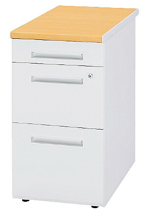 脇事務机(高さ720粍)B袖 50SNH-047B(A4×3段) 幅40cm×奥ふかさ70cm×高さ72糎【鍵付き添い人 執務室事務机 脇机 執務室手押し車  執務室 生興】