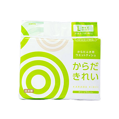 クリーンウエット からだ好いたらしい L 5入れもの(30本入り口・入口×12袋×5箱)【健康方備品 ウエットタオル 情の籠もった腰かけ 接触感染打つ手 接触感染止めること】