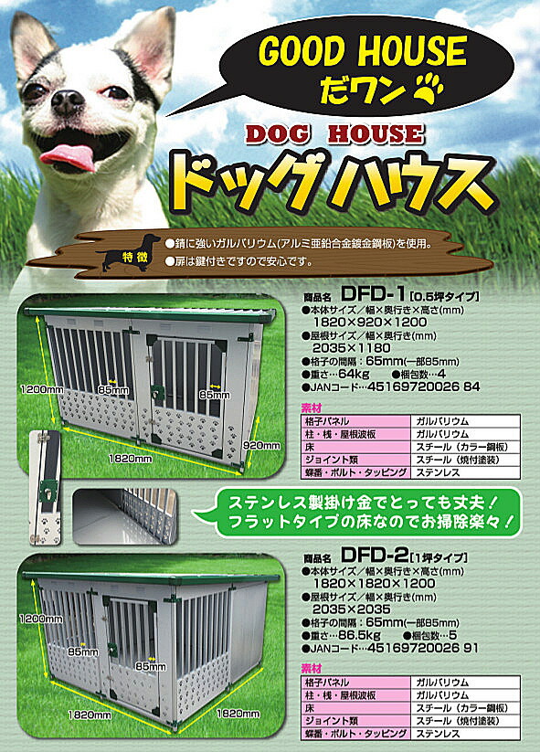 ドッグハウス ポイント5倍 ペット用品 Dfd 1 3 21 床なしタイプ 0 5坪タイプ屋外用犬小屋 キッチン 床なしタイプ 0 5坪タイプ屋外用 犬小屋 1 59 大型犬 中型犬 犬小屋 小型犬 00 3 28