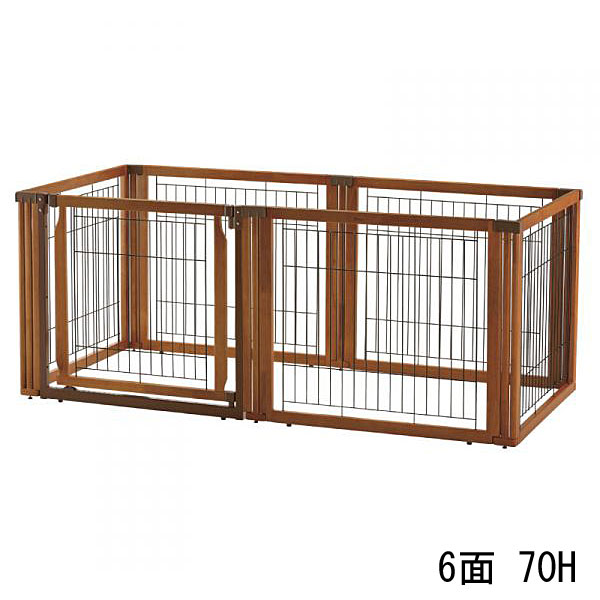 【個人宛配送可】ペット用 木製3WAYサークル 6面 70H (175×81×H71cm)【超小型犬 小型犬 中型犬 体重目安20kg以下 犬 ペット サークル ゲート 仕切り 木製 リッチェル】|あいる専門館