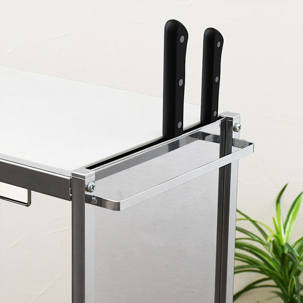 日本製 幅48cm 足立製作所 人口大理石 2299 取手付 人口大理石 ステンレス 収納家具 キッチンワゴン 包丁スタンド付キッチン作業台 キッチンラック キッチンワゴン キャスター付 天板 収納 取手付 足立製作所 あいる 店