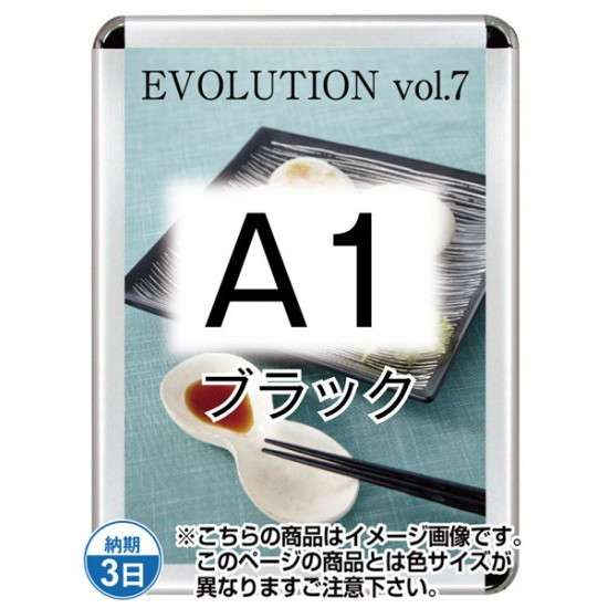 ポスターグリップ44R(屋外用・パックシートあり) A1ブラック TSK-PG-44R-A1B(P)【フレームサイズW654×H901mm フレーム幅44mm 角丸タイプ ポスターフレーム 常磐精工】|あいる専門館