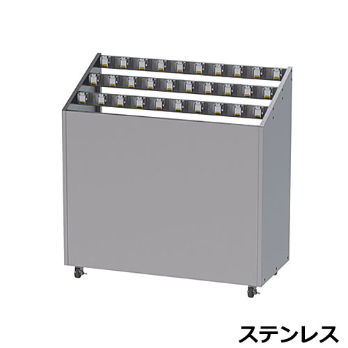 アンブレラスタンドNEO USH 30本用 標準(プレートキー)(ステンレス) USN-USH-30-SUS W97.2×D44×H100cm【ステンレス製 鍵番号変更可 業務用傘立て 鍵付き傘立て カードキー マスターキー付 キャスター付 オフィス 玄関 エントランス ぶんぶく】