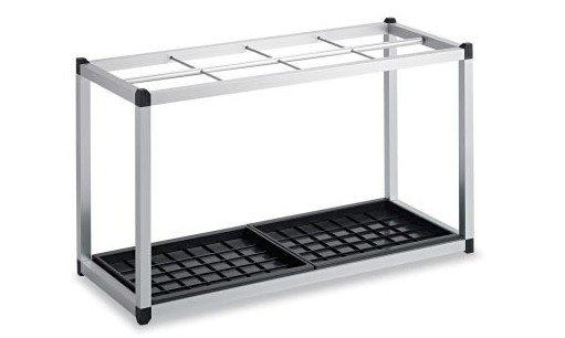 軽銀傘立2 48 約48～56本立 W85.5×D34.5×H49糎 UB2811480【軽銀製ひな形 精神的な統合式 軽さ お役目用傘立て 鍵なし 執務室大建築 執務室 寄託図書館 ホスピタル 百貨店 テラモト】