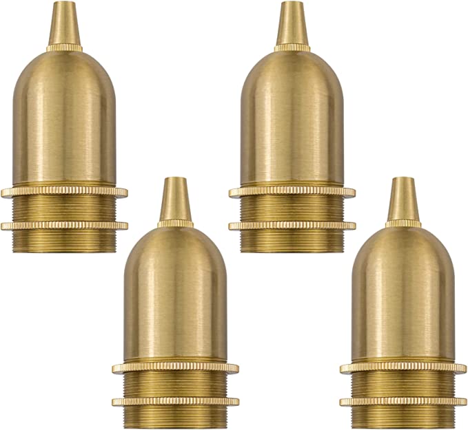 4個入 真鍮ソケット E26ライトソケット セラミックソケット 電球ソケット レトロソケット ランプホルダー 電球ホルダー ペンダントライト 耐高温 エジソン電球ソケット ランプコンバータ ベースランプ アダプターコンバーター LED対応 E26ソケット 真鍮製