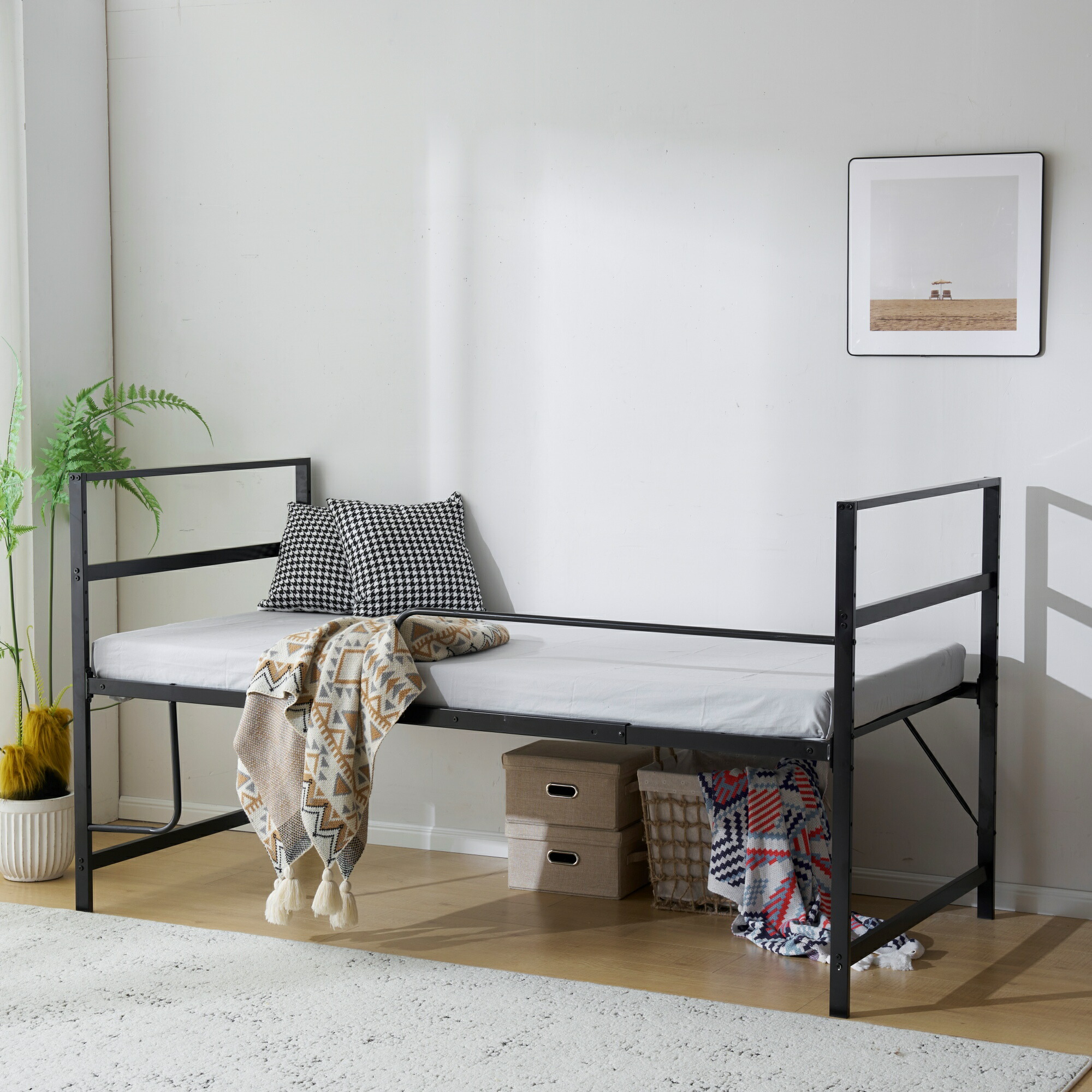 楽天市場】【高さ90cm】ロフトベッド パイプベッド シングルベッド