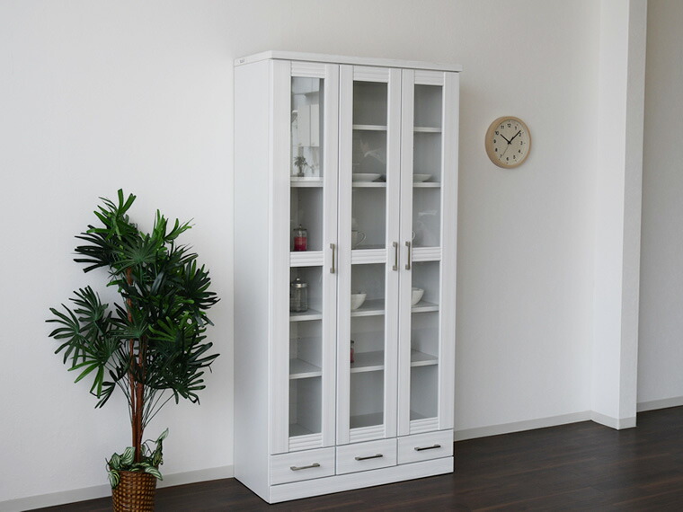 楽天市場】本棚 扉付き 幅80cm おしゃれ 大容量 完成品 日本製 白 黒