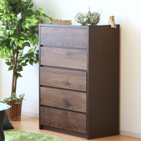タンス おしゃれ シンプル 北欧 ブラウン 日本製 完成品 チェスト 収納 5段 幅80 収納box ボックス ハイチェスト 洋服収納 モダン ラック 組立不要 家具