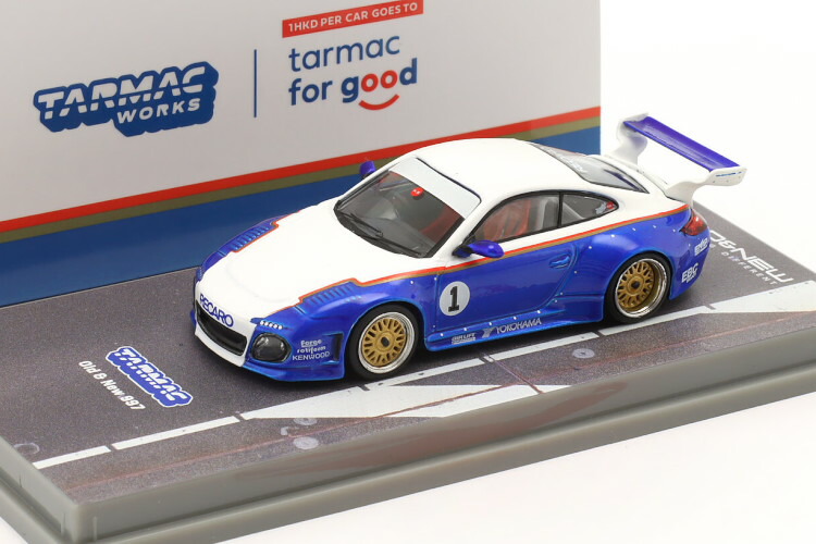 ターマックワークス 1/64 ポルシェ 997 オールド＆ニュー #1 ブルー/ホワイト Tarmac Works 1:64 Porsche 997 Old & New #1 blue / White