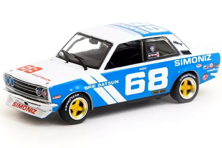 ターマックワークス 1/64 BRE ダットサン 510 トランザム 2.5 チャンピオンシップ 1972 ピーター グレッグ BREメタルオイル缶パッケージTarmac Works 1:64 BRE Datsun 510 Trans-Am 2.5 Championship 1972 Peter Gregg With BRE metal oil can｜Reowide モデルカー カタログ SHOP