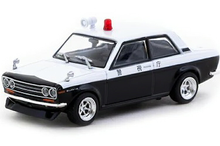 ターマックワークス 1/64 ダットサン 510 パトロールカーTarmac Works 1:64 Datsun 510 Police Car 乗り物のおもちゃ-ミニカー・トイカー