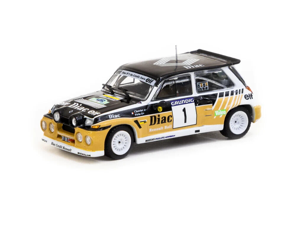 ターマックワークス 1/64 ルノー 5 MAXI ターボ Rallye du Var 1986 #1Tarmac Works 1:64 Renault 5 MAXI Turbo Rallye du Var 1986 #1 乗り物のおもちゃ-おもちゃ-車