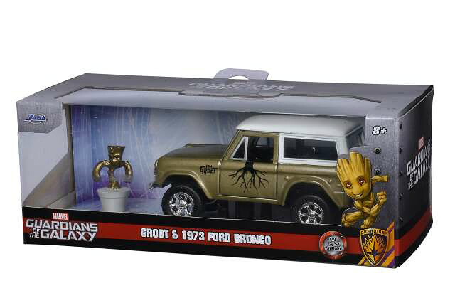 ジャダトイズ 1/32 フォード USA ブロンコ マーベル ガーディアンズ・オブ・ギャラクシー1973 グルートフィギュア付き Jadatoys 1/32 FORD USA - BRONCO WITH GROOT FIGURE MARVEL GUARDIANS OF THE GALAXY 1973