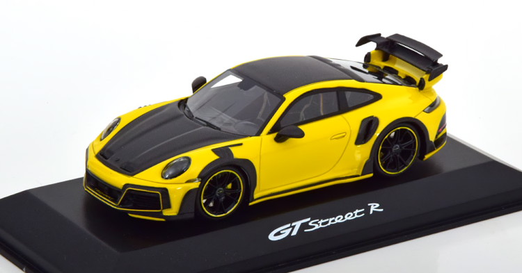 テックアート 1/43 ポルシェ 911 (992) ターボ テックアート GT ストリート R イエローカーボン 200台限定TECHART 1:43 Porsche 911 (992) Turbo Techart GTstreet R yellow carbon Limited Edition 200 pcs｜Reowide モデルカー カタログ SHOP