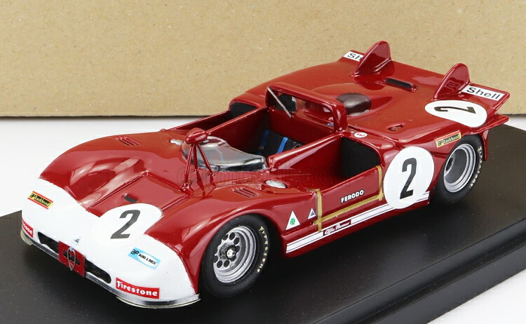 CIEMME43 1/43 アルファロメオ 33/3 #2 1000km SPA 1971 レッド/ホワイト CIEMME43 1/43 ALFA ROMEO - 33/3 N 2 1000km SPA 1971 A.DE ADAMICH - H.PESCAROLO RED WHITE
