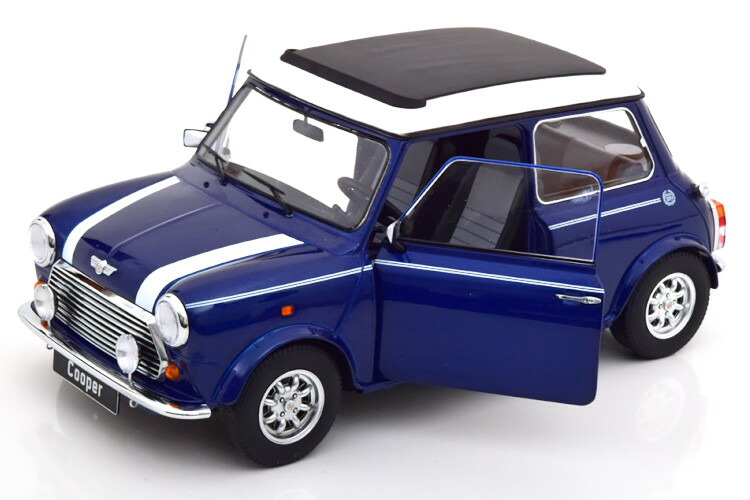 KK-Scale 1/12 ミニクーパー 左手持ち部分 ブルーメタリック/白いこと 大屋根一部分付き添い人 開閉KK-Scale 1:12 Mini Cooper LHD Sunroof bluemetallic white with exchangeable roof part