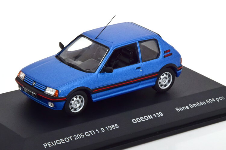ODEON 1/43 プジョー 205 GTI 1.9 1988 ブルーメタリック 504台限定 Odeon 1:43 Peugeot 205 GTI 1.9 1988 bluemetallic Limited Edition 504 pcs