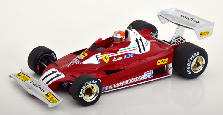 MCG 1/18 フェラーリ 312 T2 優勝 ドイツグランプリ ワールドチャンピオン 1977 ラウダ フィギュア付き デカール付き MCG 1:18 Ferrari 312 T2 Winner GP Germany World Champion 1977 Lauda with driver figure and Decals