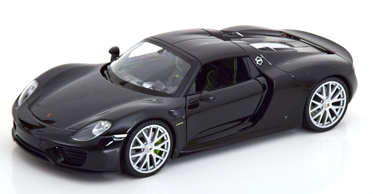 Welly 1/24 ポルシェ 918 2013 ブラック ポルシェミュージアムスペシャルエディション 開閉 Welly 1:24 Porsche 918 2013 black special edition from the Porsche Museum