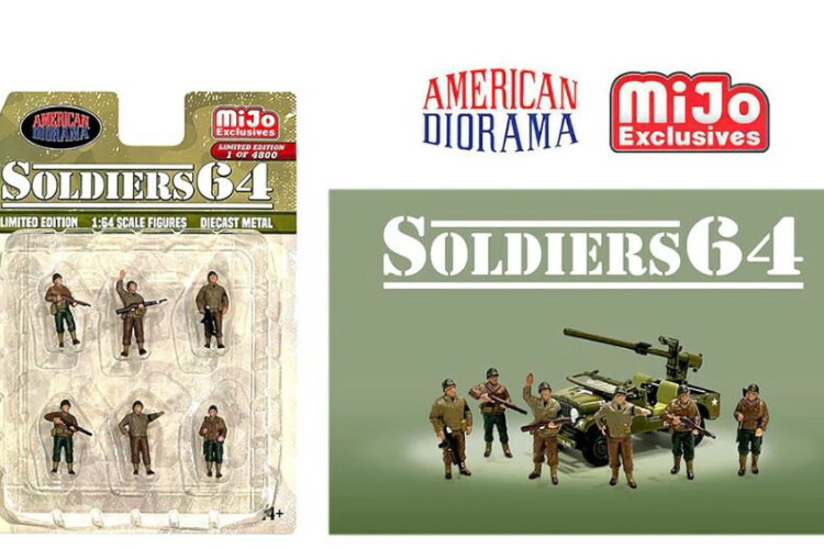 アメリカンジオラマ 1/64 フィギュアセット- ソルジャー 64 American Diorama 1:64 Figures Set - Soldier64 - MIJO Exclusives