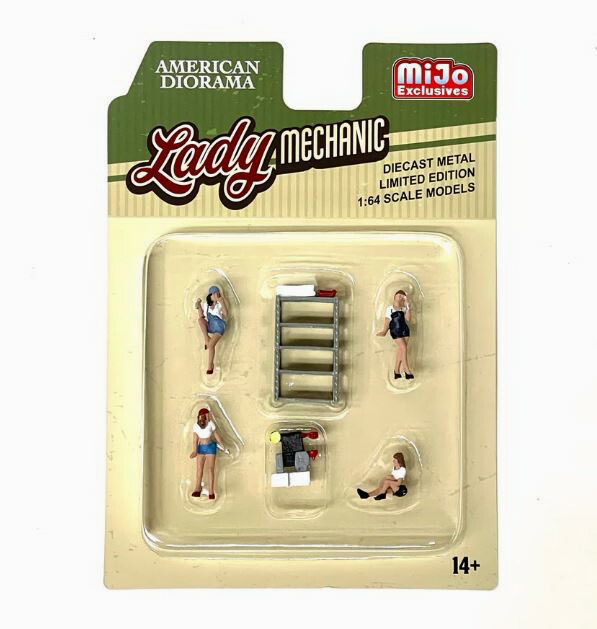 アメリカンパノラマ 1/64 図形仕掛ける- 小母さん 力学的 American Diorama 1:64 Figure Set - Lady Mechanic - MIJO Exclusive ミニカー・トイカー-おもちゃ-乗り物のおもちゃ