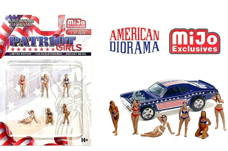 アメリカンジオラマ 1/64 フィギュアセット -パトリオット ガールズ American Diorama 1:64 Figures Set - Patriot Girls - MIJO Exclusive
