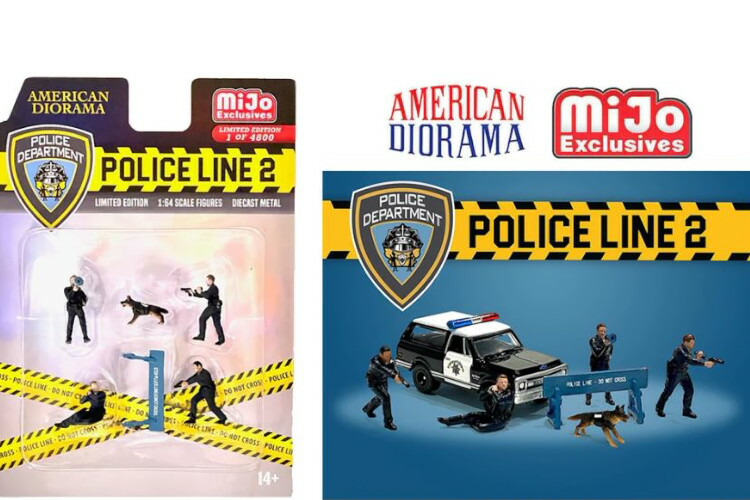 アメリカンジオラマ 1/64 フィギュアセット -ポリスライン2 American Diorama 1:64 Figures Set -Police Line 2 - MIJO Exclusives