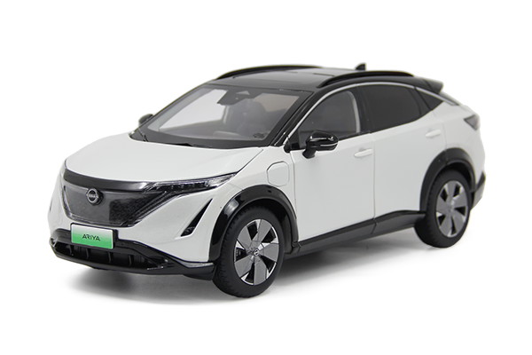 日産特注 パウディ 1/18 日産 アリア 2022 白いこと 不変コンピューターシミュレーション ダイキャスト 細密画 模範例鉄道車両  開閉Paudi Model 1:18 Nissan Ariya 2022 White Static Simulation Diecast Alloy Miniature Model Car