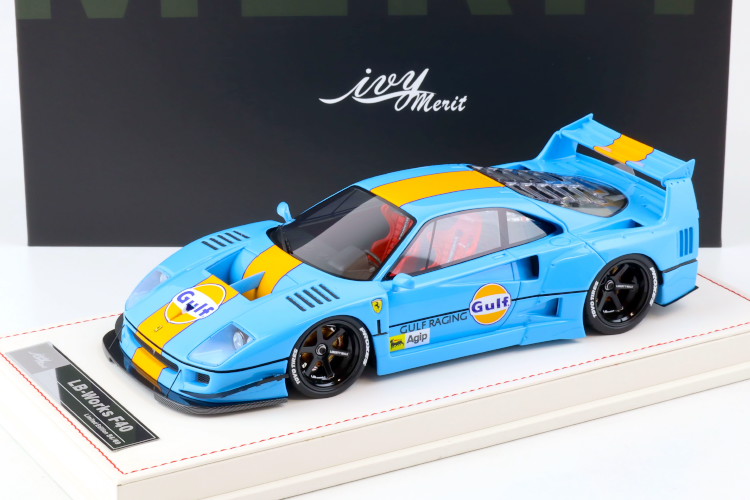 IVY Model Merit 1/18 フェラーリ F40 LB ワークス LBWK ガルフ ブルー 69台限定 IVY Model Merit 1:18 Ferrari F40 LB Works LBWK Gulf blue - Limited 69 pcs.