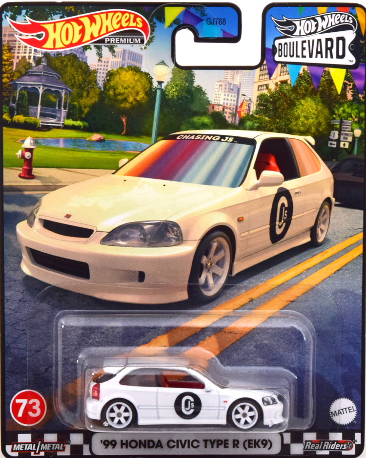 ホットウィール プレミアム 1/64 ホンダ シビック タイプR EK9 1999 ホワイト/ブラック Hot Wheels Premium 1:64 Honda Civic Typ R EK9 1999 white black