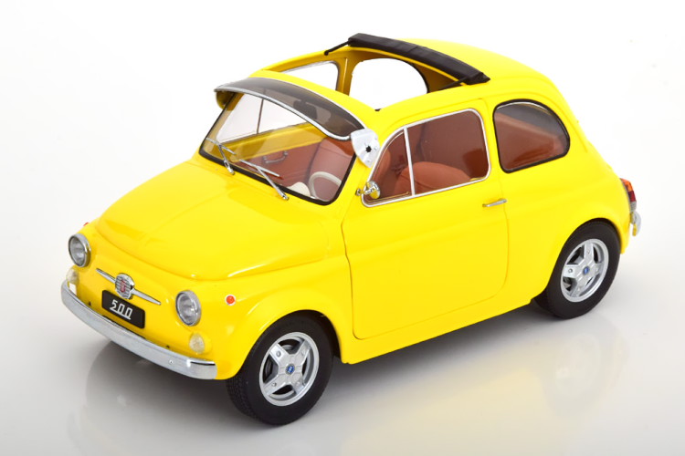 KK-SCALE 1:12 フィアット 500 F カスタム 取り外し可能なソフトトップ付き 1968 イエロー 開閉KK-Scale 1:12 Fiat 500 F Custom with removable Softtop 1968 yellow|Reowide モデルカー カタログ SHOP