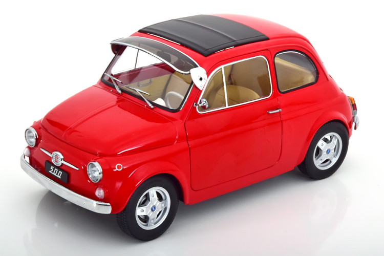 KK-Scale 1/12 勅令 500 F カスタム 取りはらい能力のあるなホンブルグ帽いの一番付き添い人 1968 赤いこと 開閉KK-Scale 1:12 Fiat 500 F Custom with removable Softtop 1968 red ミニカー・トイカー-車