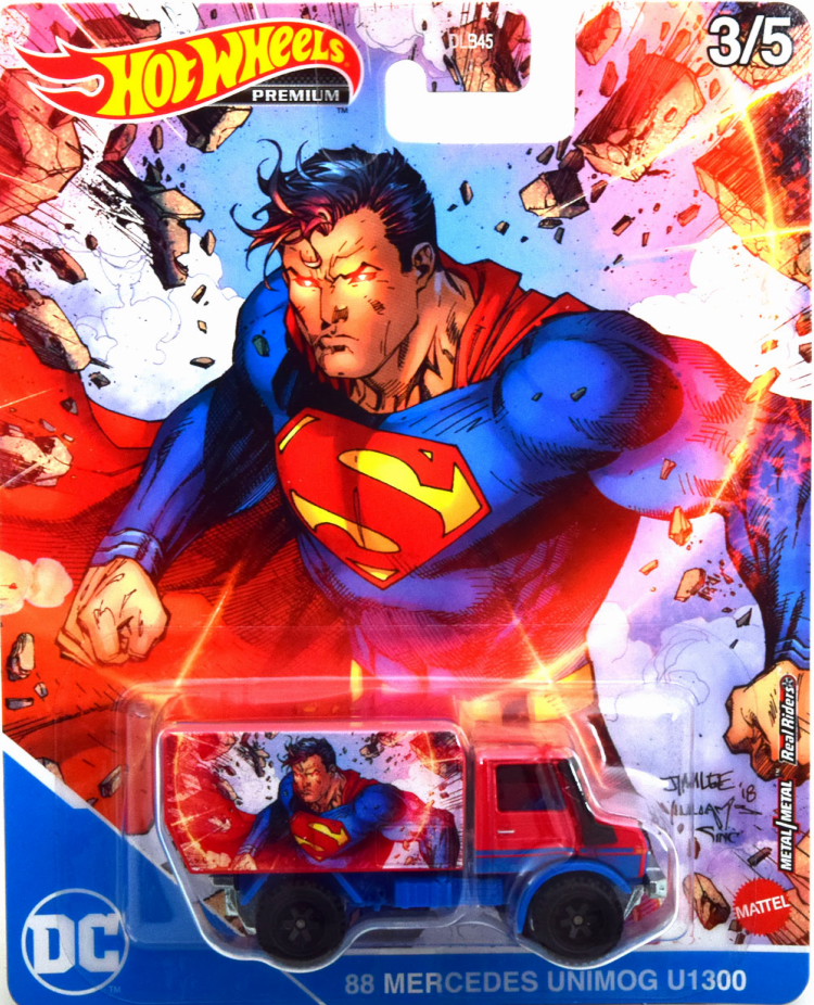 ホットウィール プレミアム 1/64 メルセデス ウニモグ U1300 スーパーマン DC スーパーヒーローズ コレクション 3/5 Hot Wheels Premium 1:64 Mercedes Unimog U1300 Superman DC Superheroes Collection 3/5