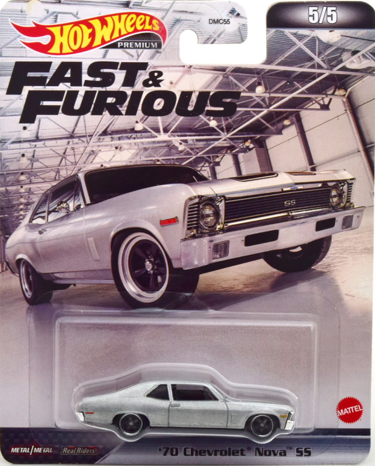 ホットウィール プレミアム 1/64 シボレー ノヴァ SS 1970 シルバーグレーメタリック Hot Wheels Premium 1:64 Chevrolet Nova SS 1970 silver-greymetallic