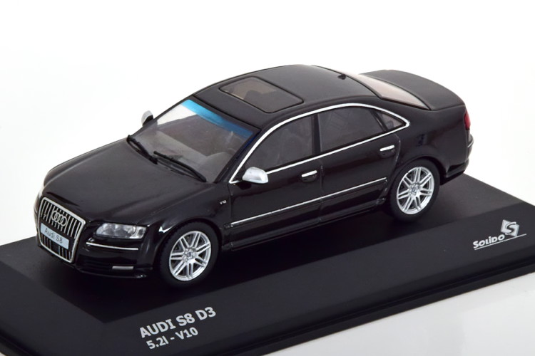 ソリド 1/43 アウディ S8 D3 2010 黒いことSolido 1:43 Audi S8 D3 2010 black 車-ミニカー・トイカー-乗り物のおもちゃ