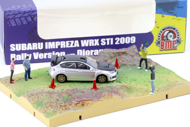 BM Creations 1/64 スバル インプレッサ WRX STI ラリージオラマ フィギュア付き 2009 BM Creations 1/64 Subaru Impreza WRX STI Rally Diorama with figures 2009
