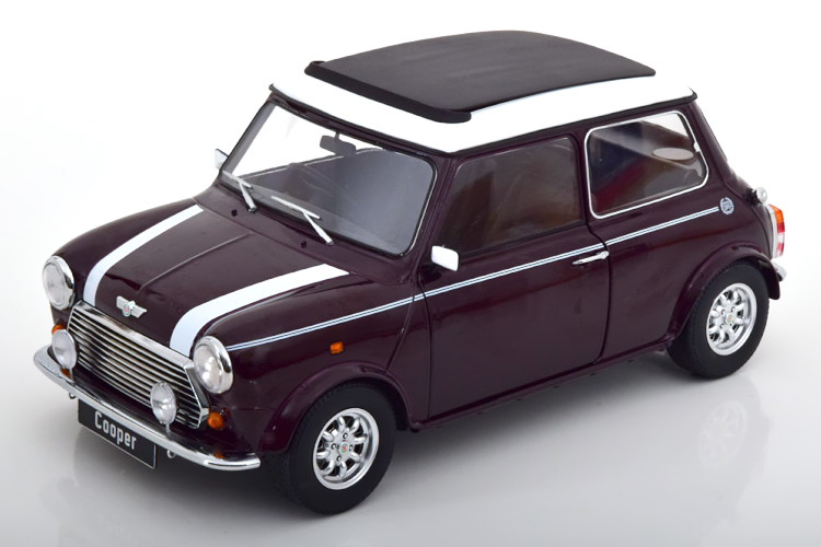 KK-Scale 1/12 ミニクーパー サンルーフ付 RHD パープルメタリック/白いこと 開閉KK-Scale 1:12 Mini Cooper with Sunroof RHD purple-metallic white