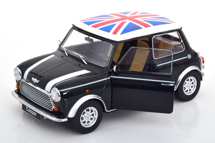 KK-Scale 1/12 ミニクーパー LHD ダークグリーンメタリック/白いこと/単位労働組合手玉 開閉KK-Scale 1:12 Mini Cooper LHD darkgreen-metallic white Union Jack