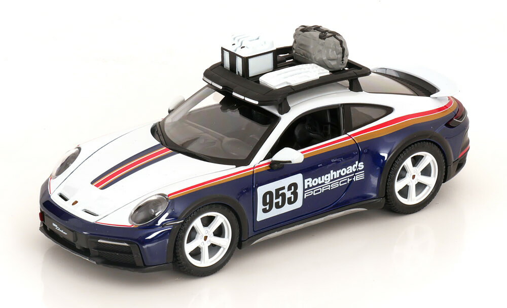 ブラーゴ  1:24 ポルシェ 911 992 ダカール 2023 青色/白いこと/赤いこと 開閉Bburago  1:24 Porsche 911 992 Dakar 2023 blue White Red おもちゃ-車