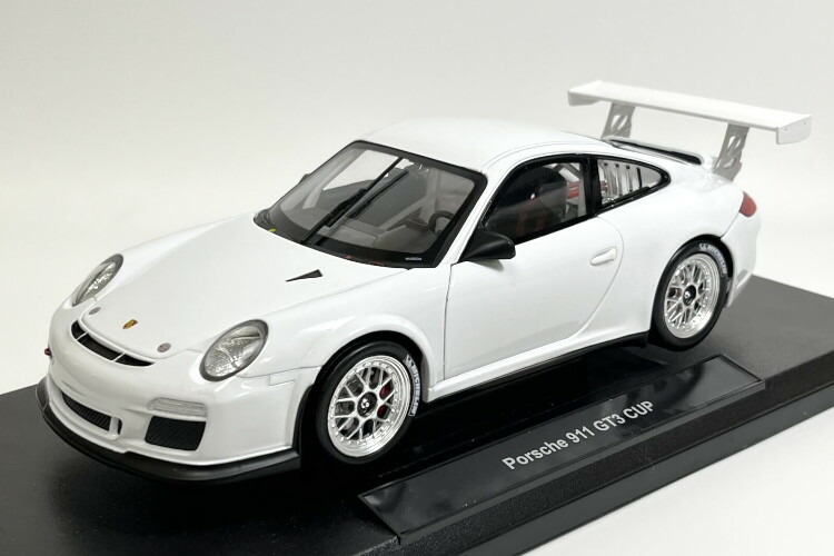 ウィリー 1/18 ポルシェ 911 (997 2) GT3 カップ プレーンボディ ホワイト 2009 開閉 WELLY 1:18 Porsche 911 (997 II) GT3 Cup Plain Body white Year 2009